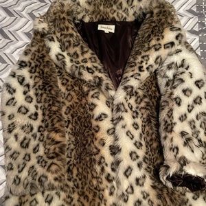 Animal-Print Goat Fur And Short-Nap Mink Fur Jacket